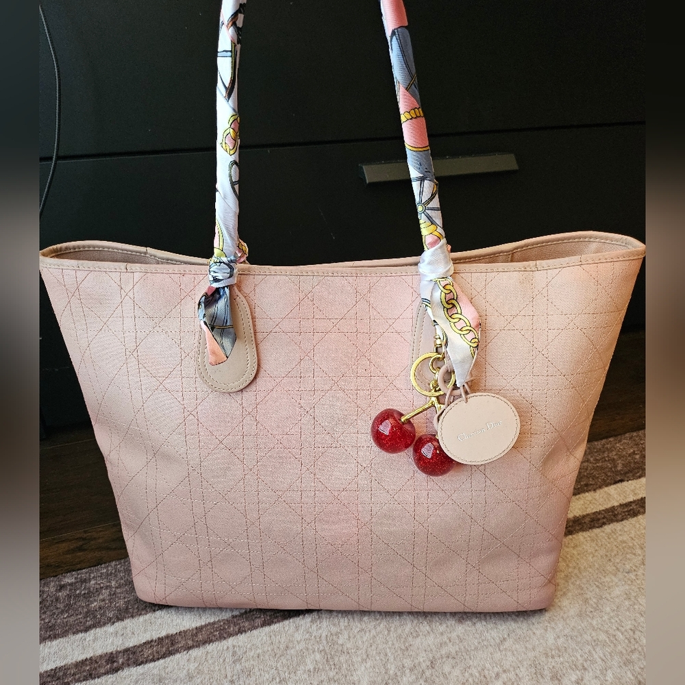 Christian Dior Pink Cannage Panarea Tote Bag